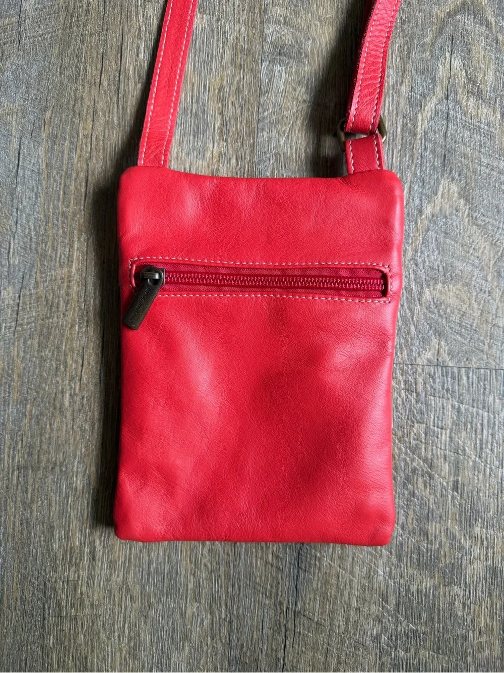 Genuine Leather Gaia Bellagio Red Crossbody Bag